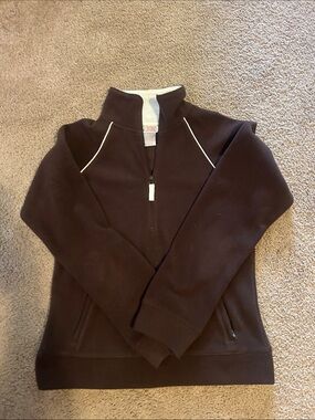 Joe Fresh Brown Half-Zip Fleece Pullover